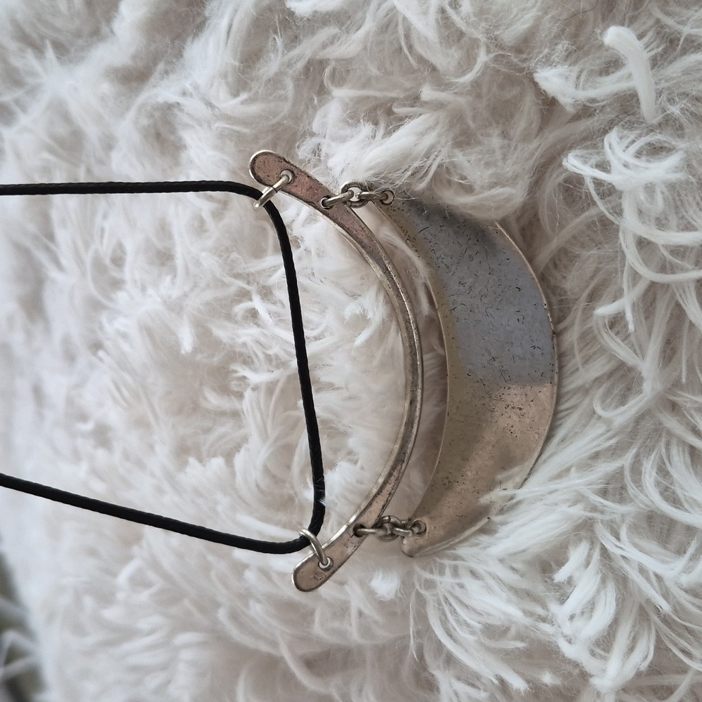 Art Deco Geometric Crescent Statement Pull Cord S… - image 7